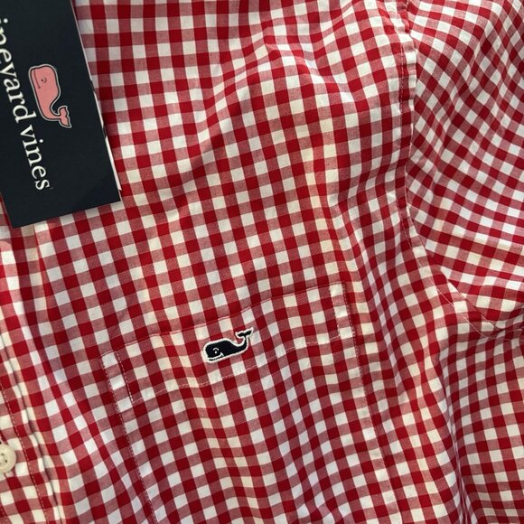 Vineyard Vines Classic Fit Tucker Button Down Shirt Gingham Red Men’s Large NEW - Picture 7 of 14